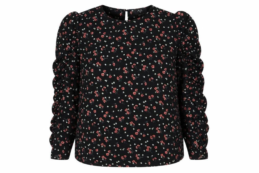 AX Paris Women's Floral Black Top Size 12