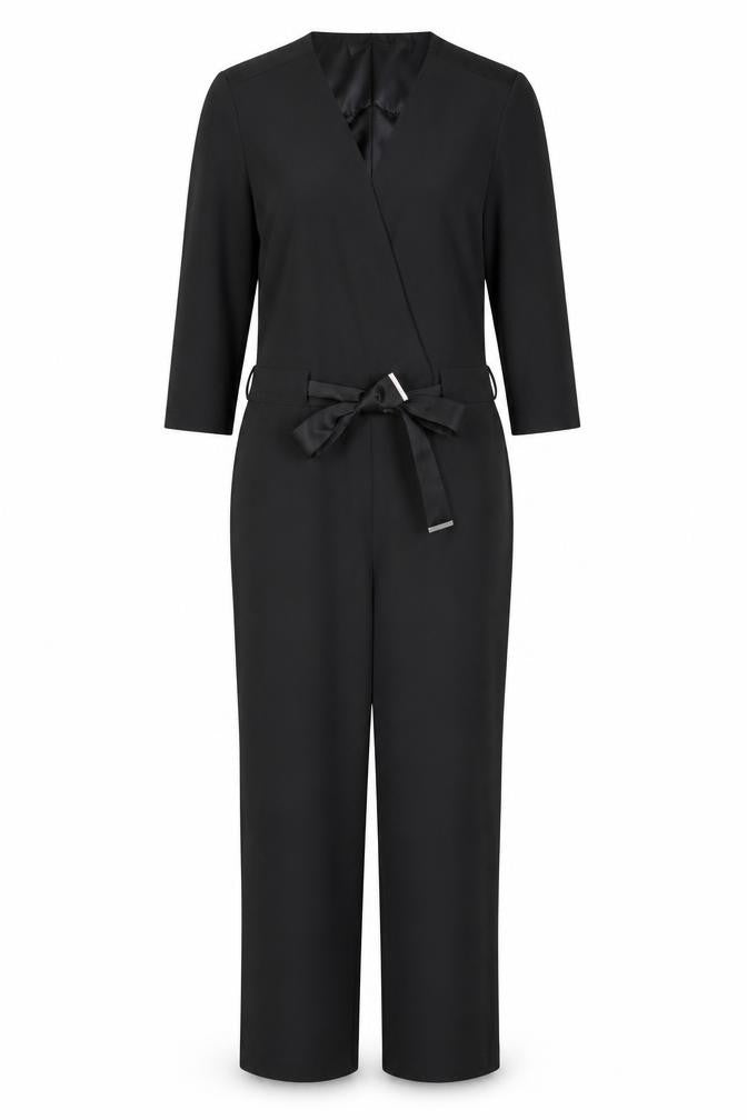 IMITZ Women's Black Jumpsuit - Size 10, Belted, Long Sleeve
