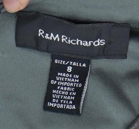 R&M Richards Women’s Grey Sheath Dress, Size 8, Formal