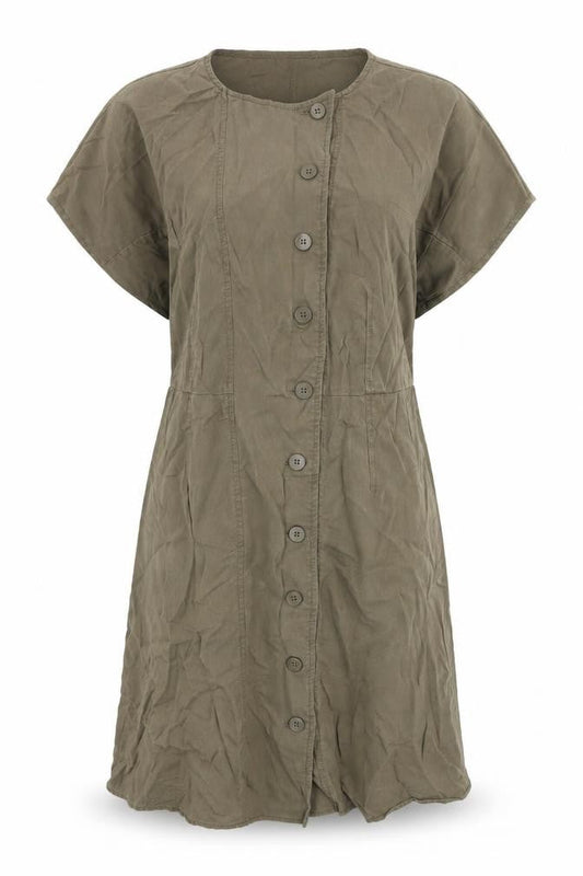 Oliver Bonas Women's Brown Button Dress Size 10