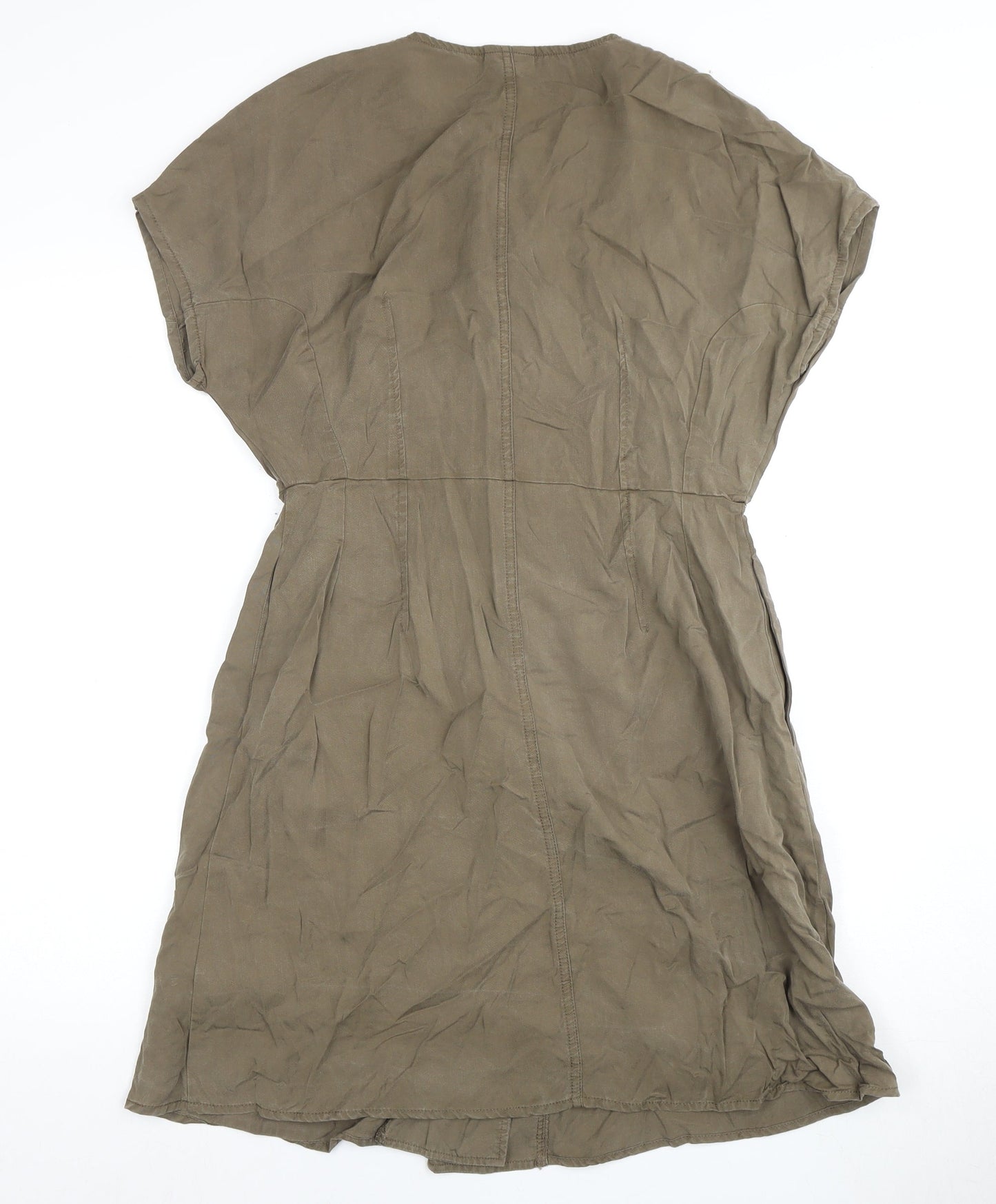 Oliver Bonas Women's Brown Button Dress Size 10