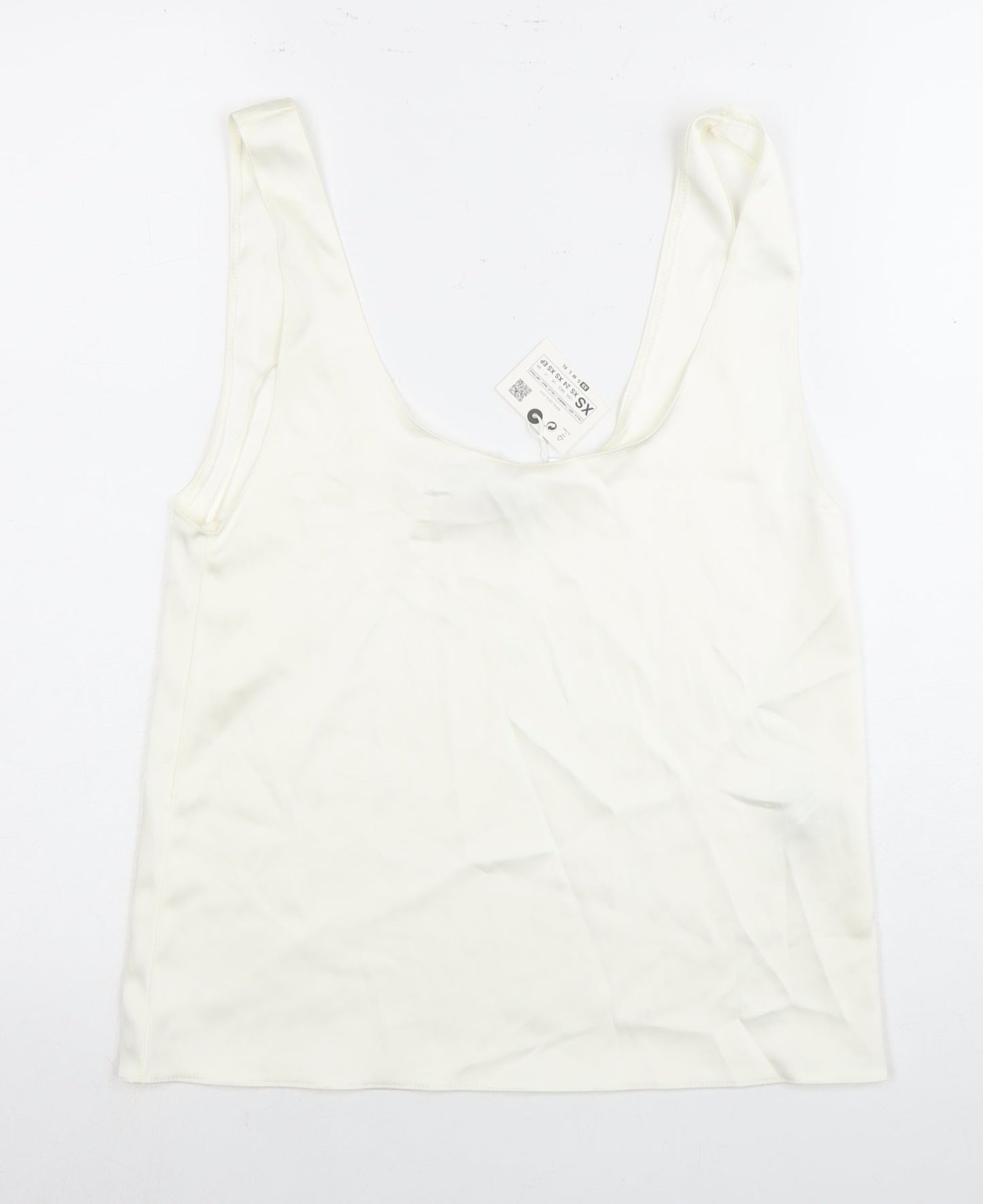Zara Women's XS White Scoop Neck Tank Top