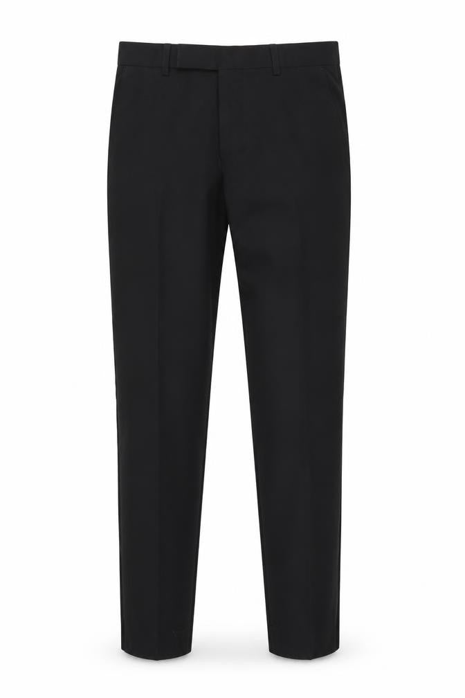 Moss London Men's Black Regular Fit Trousers