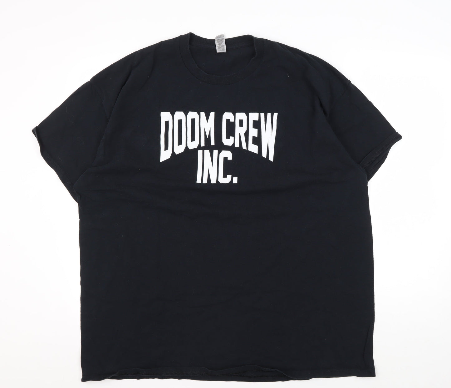 Gildan Men's Black Doom Crew Inc. Graphic T-Shirt 2XL