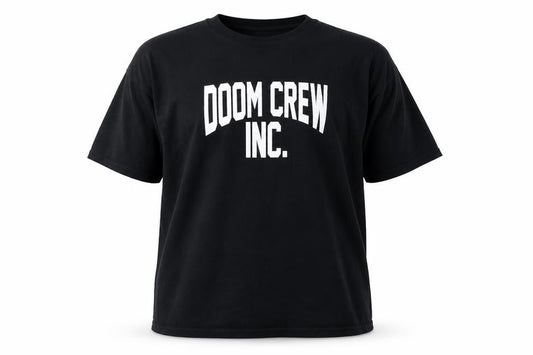 Gildan Men's Black Doom Crew Inc. Graphic T-Shirt 2XL