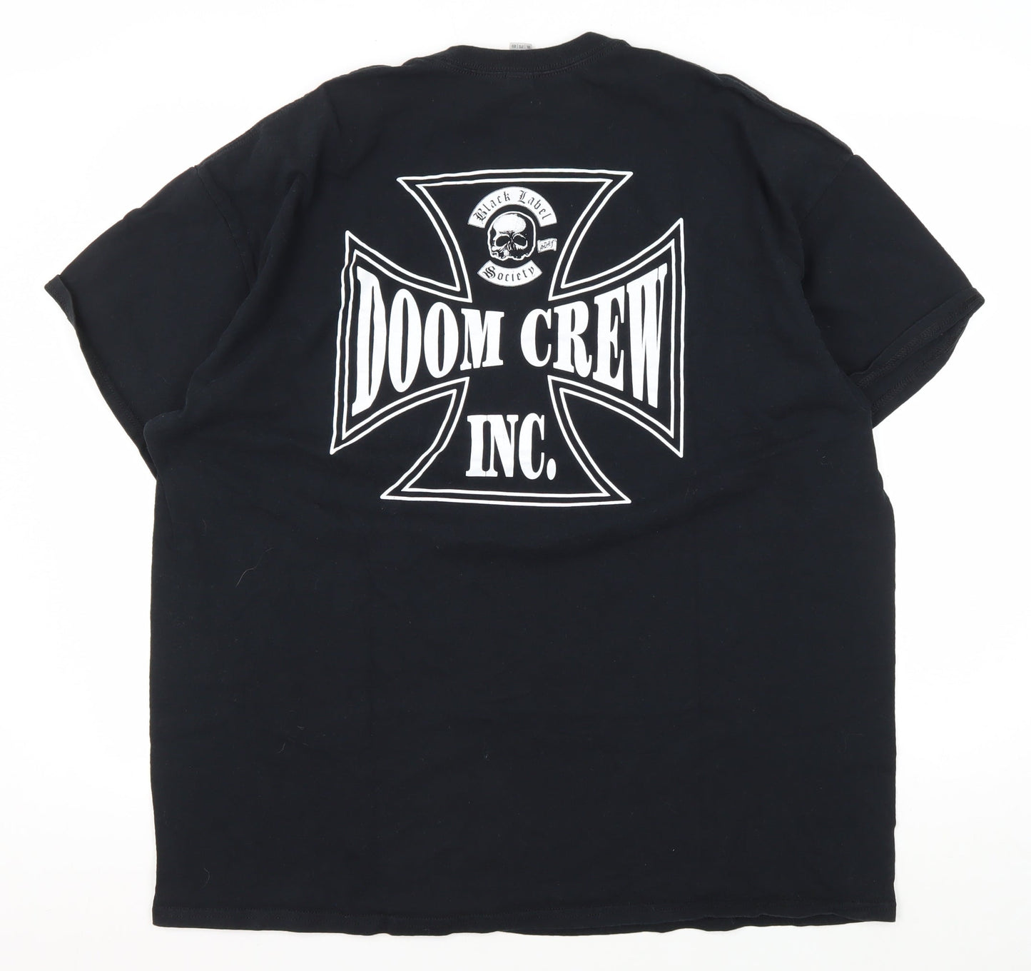 Gildan Men's Black Doom Crew Inc. Graphic T-Shirt 2XL