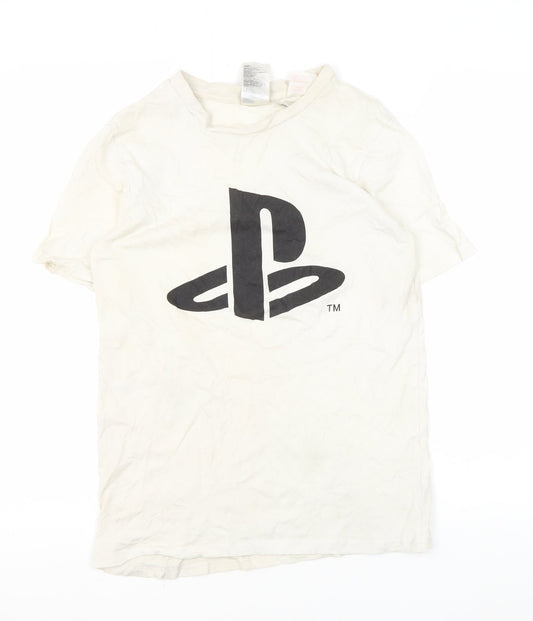 H&M Boys White PlayStation Graphic T-Shirt, Size 11-12 Years