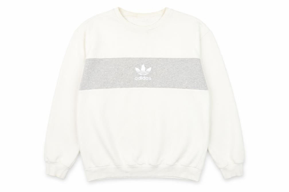 Adidas Men's White Pullover Logo Sweatshirt Size M