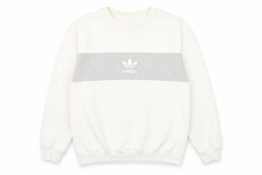 Adidas Men's White Pullover Logo Sweatshirt Size M