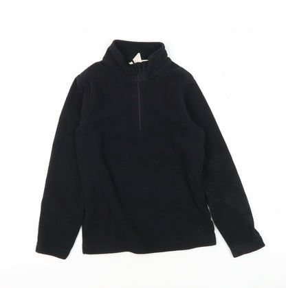 Additional front view of Mountain Warehouse girls’ black fleece pullover, 8 years