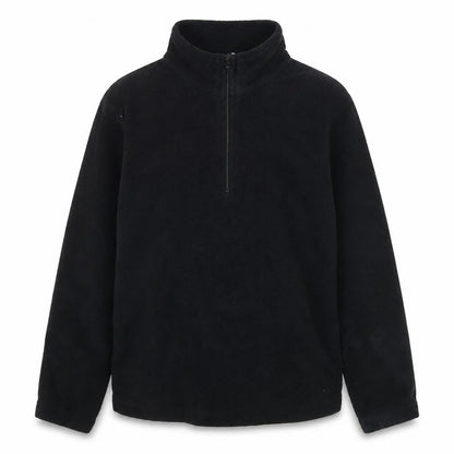 Front view of Mountain Warehouse girls’ black fleece pullover, 8 years