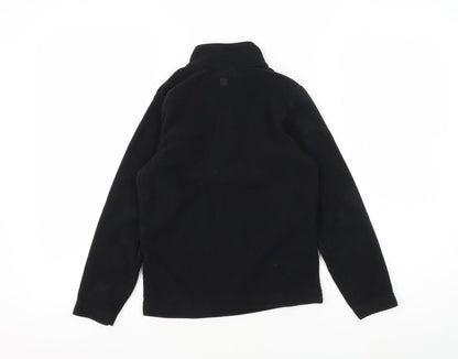 Back view of Mountain Warehouse girls’ black fleece pullover, 8 years