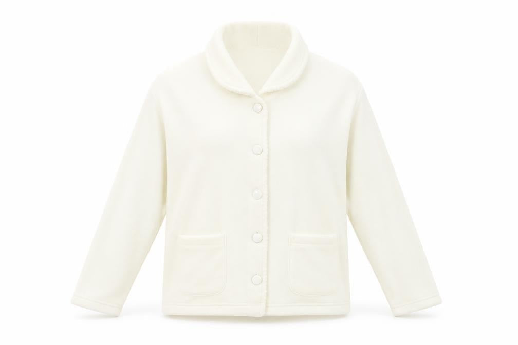 EWM Women's Ivory Jacket - Size S, Collared, Button