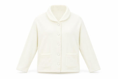 EWM Women's Ivory Jacket - Size S, Collared, Button
