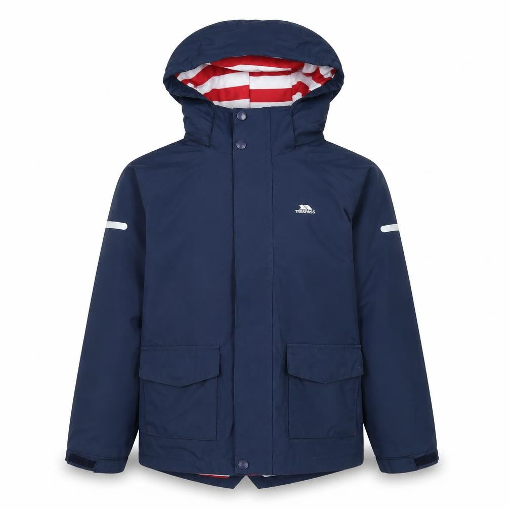 Trespass Girls Blue Waterproof Parka Jacket 7-8 Years