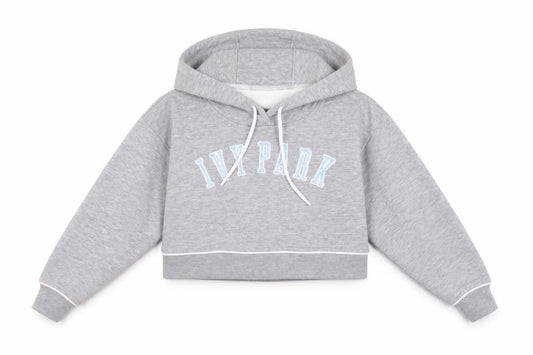 Front view of Ivy Park Women's Grey XS Hooded Pullover Hoodie