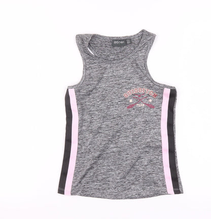 Additional front view of Harry Potter girls’ grey tank top 9-10 years