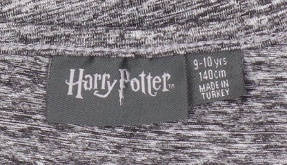 Close-up detail of Harry Potter girls’ grey tank top 9-10 years