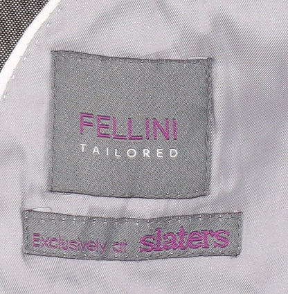 Fellini Men's Grey Blazer 42L Formal Single-Breasted