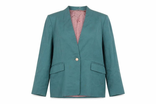 Austin Reed Women's Green Blazer UK 8 One-Button