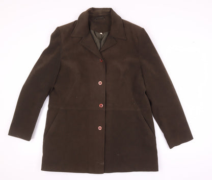 Additional front view of EWM Women's Brown Suit Jacket, size 14, Business Style