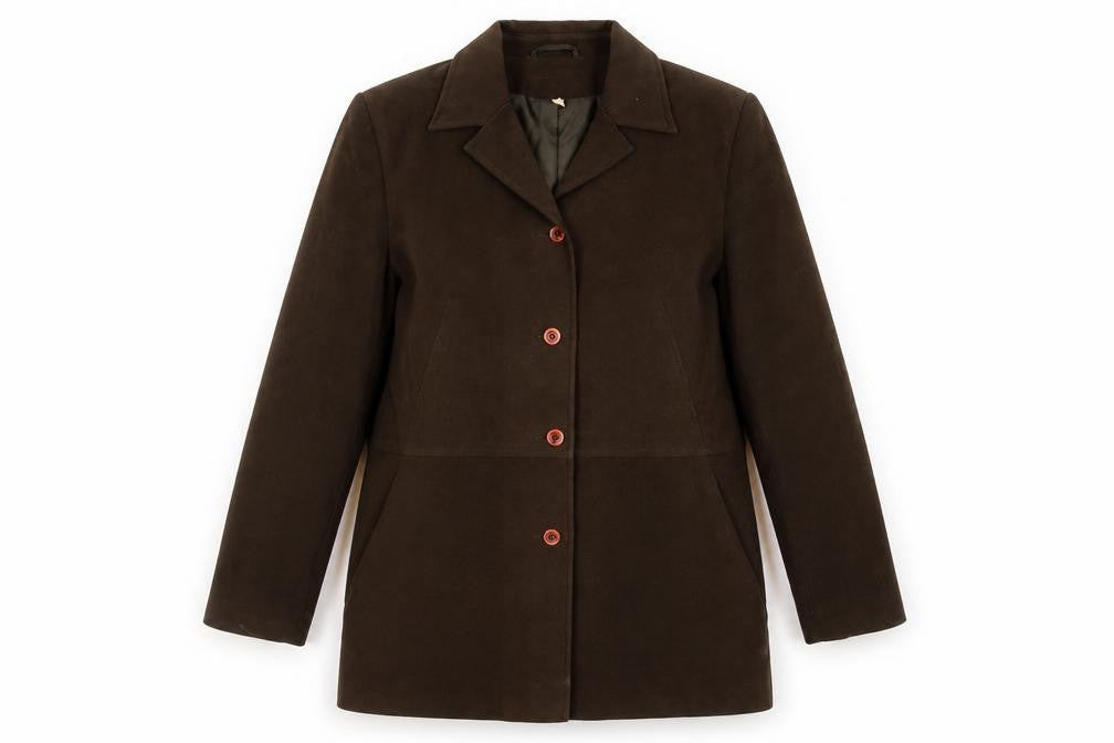 EWM Women's Brown Suit Jacket, Size 14, Business Style