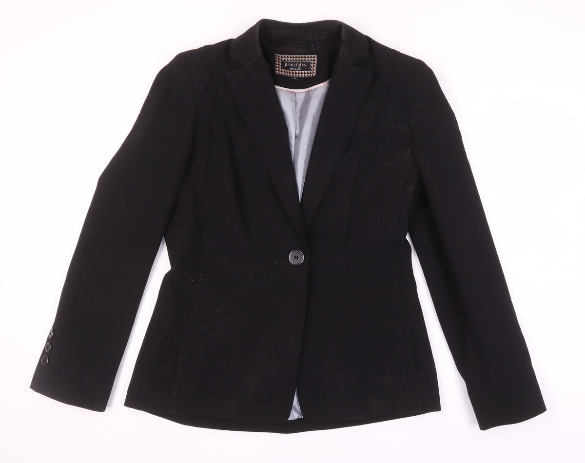 Additional front view of Principles Women's Black Regular Fit Notch Lapel Blazer