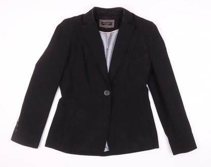 Additional front view of Principles Women's Black Regular Fit Notch Lapel Blazer
