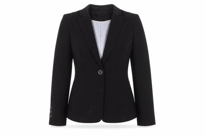 Front view of Principles Women's Black Regular Fit Notch Lapel Blazer
