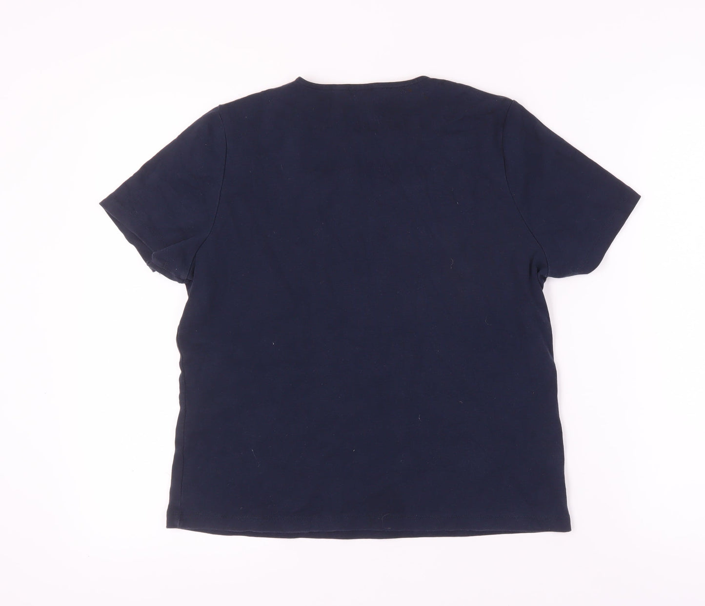 CC Women's Petite Blue Square Neck T-Shirt L