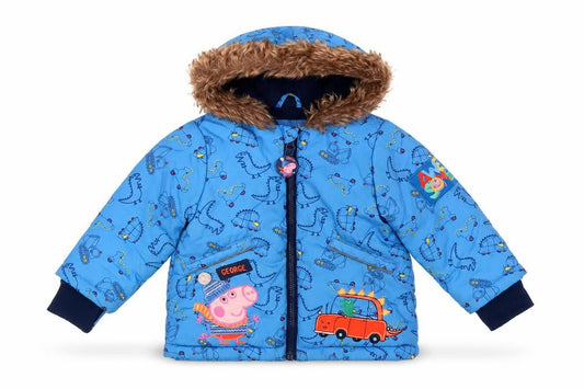 Nutmeg Unisex Blue Peppa Pig Puffer Jacket - 18 Months