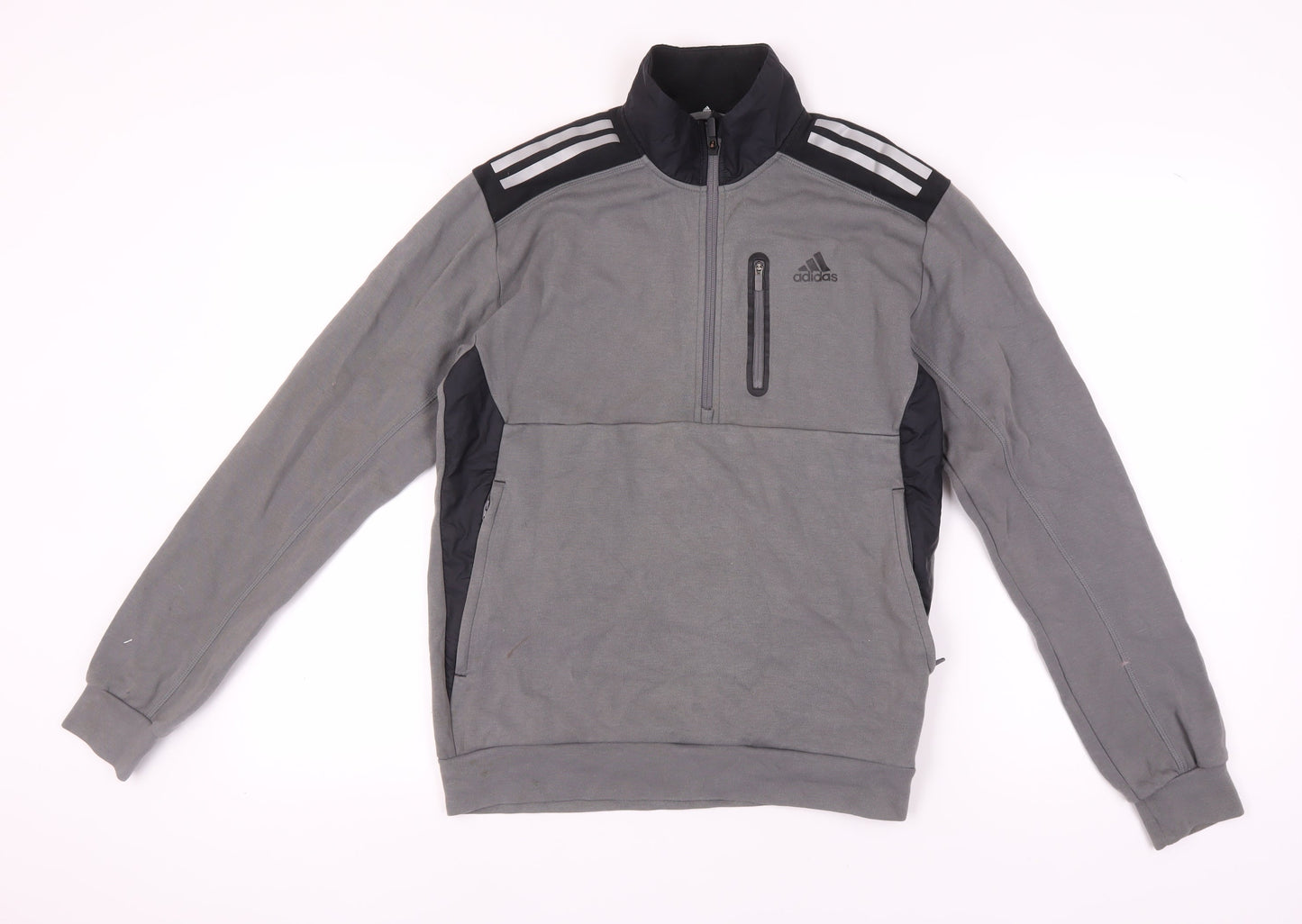 Adidas Men's Grey 1/4 Zip Sweatshirt XS Sports Logo