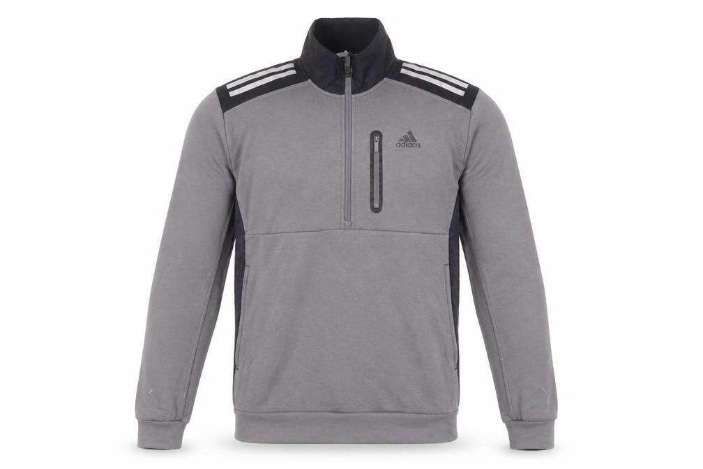 Adidas Men's Grey 1/4 Zip Sweatshirt XS Sports Logo