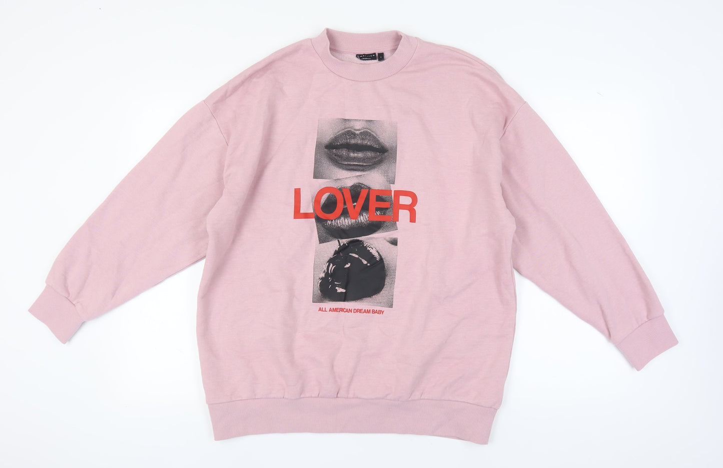 ASOS DESIGN Women's Pink Graphic Print Sweatshirt S