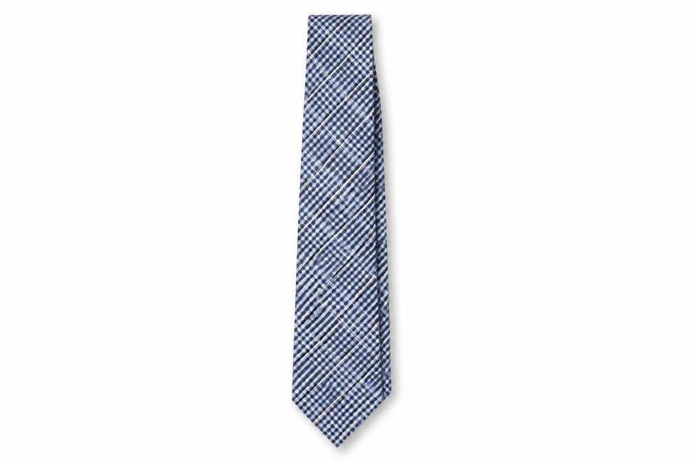 Jeff Banks Silk Blue Checked Men's Tie