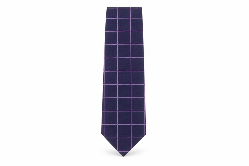 Jacques Ester Men's Navy Check Tie