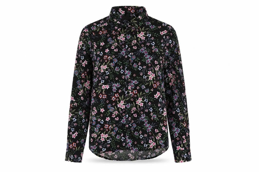 Topshop Women's Black Floral Blouse Size 6