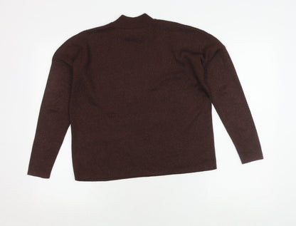 RESERVED Women's Brown High Neck Pullover Jumper - S