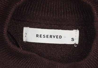 RESERVED Women's Brown High Neck Pullover Jumper - S