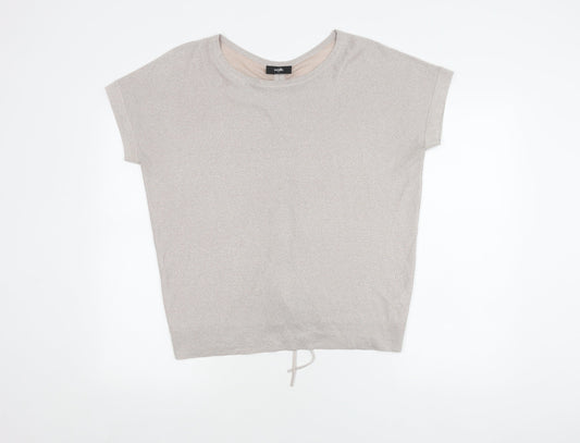 Wallis Women's Beige Knit Top M Round Neck