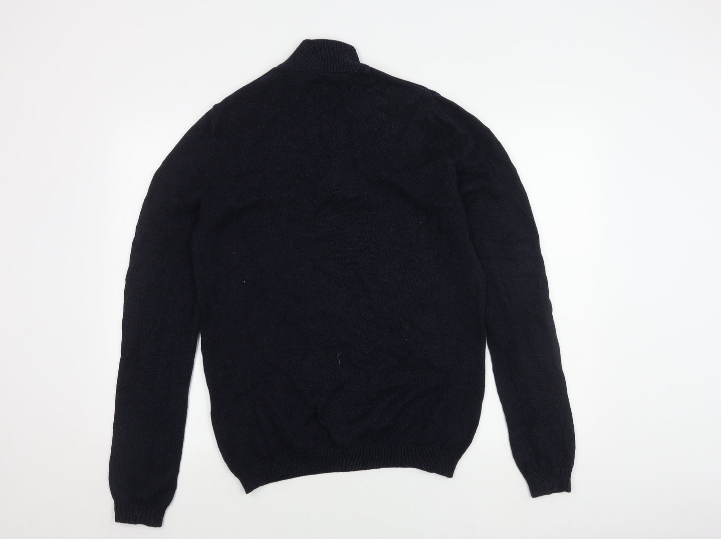 ASOS DESIGN Men's Black M Full Zip Cotton Jumper