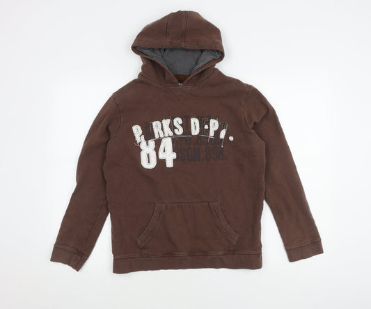 Marks and Spencer Girls Brown Hoodie, 13-14 Years, Cotton Blend