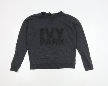 Additional front view of Ivy Park Women's Grey Sweatshirt Medium Pullover