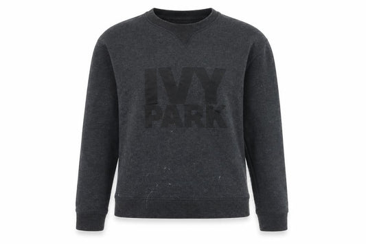 Front view of Ivy Park Women's Grey Sweatshirt Medium Pullover