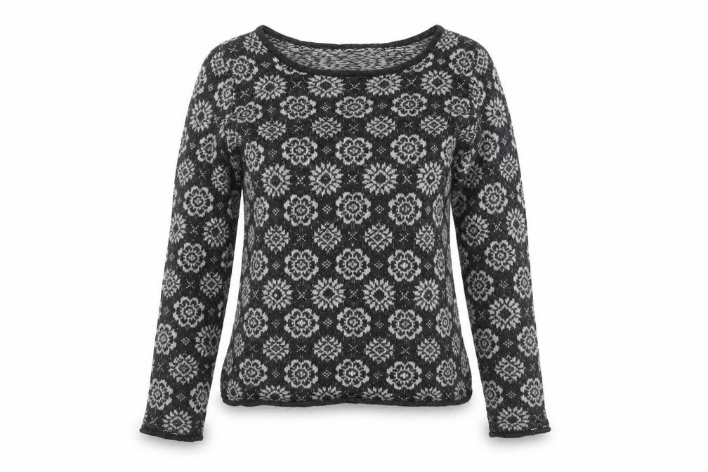 H&M Women's L Black Geometric Knit Jumper