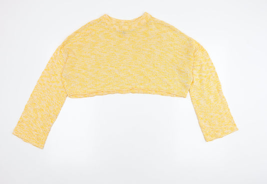 H&M Women's Yellow Knit Shrug Jumper Size M