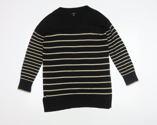 Spirit Women's Black Striped Jumper Size 14
