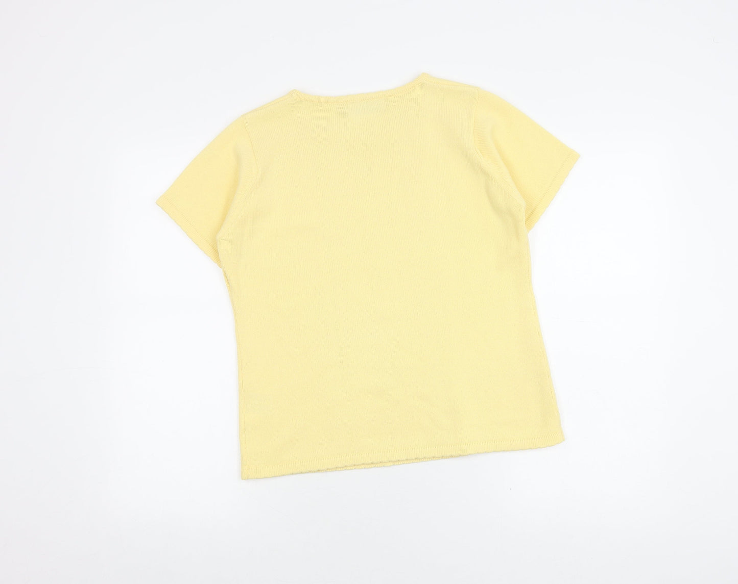 Honor Millburn Women's Yellow Embroidered T-Shirt Size 10/12