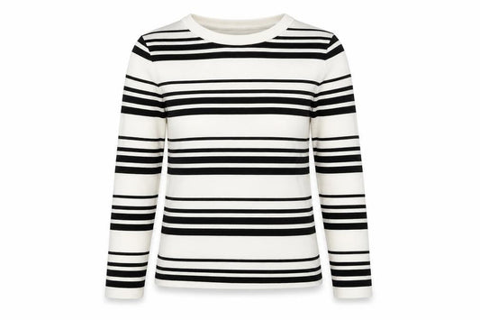 Zara Women's Black White Striped Pullover Jumper, UK 10