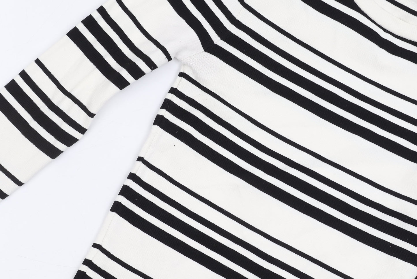 Zara Women's Black White Striped Pullover Jumper, UK 10